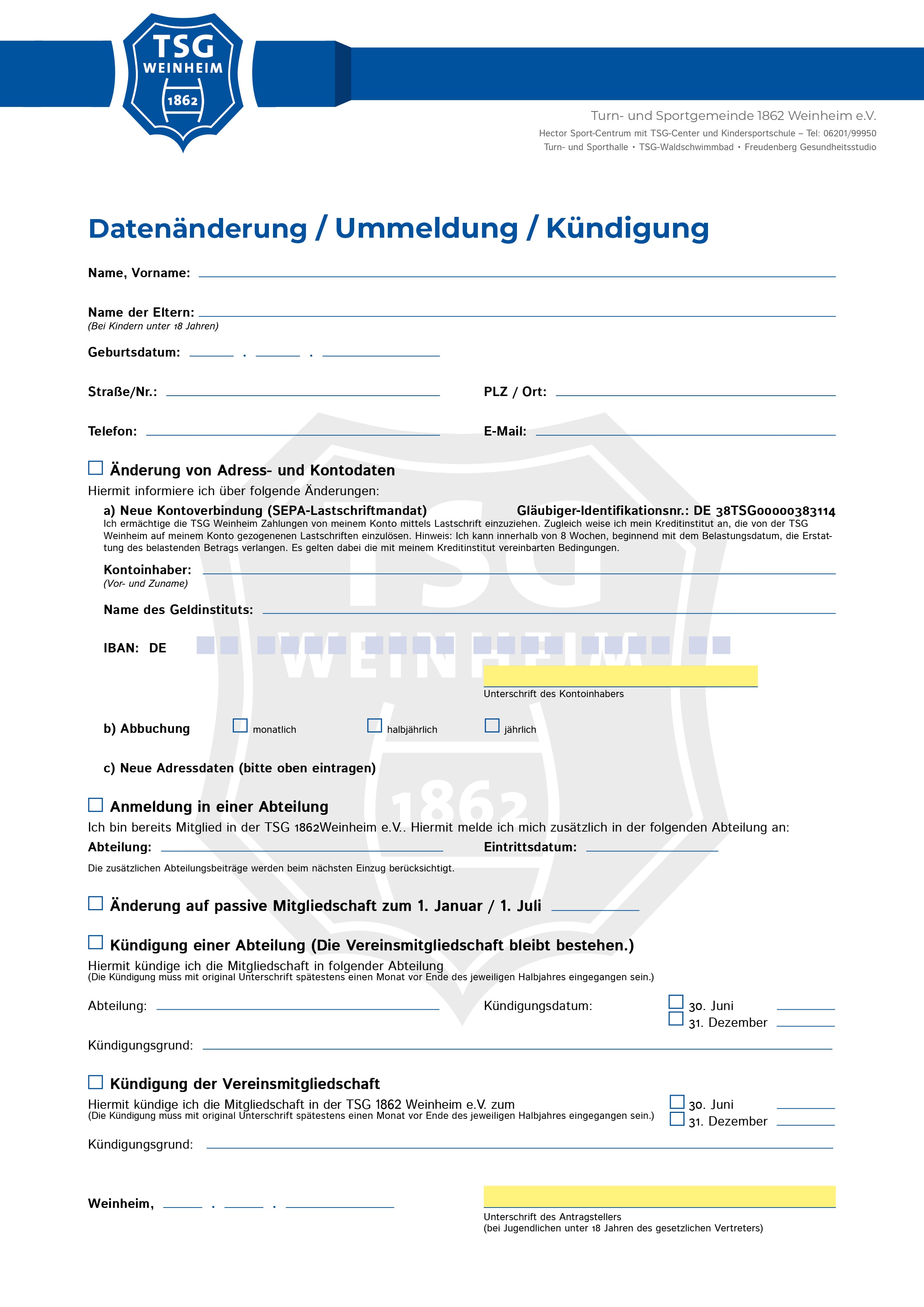 Verein kündigung mitgliedschaft Verein Kündigungsschreiben